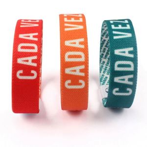 Bracelet et bracelet élastique en tissu polyester de haute qualité et bon marché pour événements publicitaires - Product Image 6