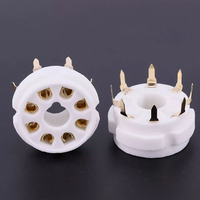 Conector de enchufe de tubo de cerámica octal dorado de 8 pines para montaje en PCB KT88 EL34 6L6 6550 6SL7 6SN7