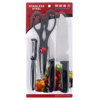 Ensemble de 8 couteaux de chef multifonctionnels, lavables au lave-vaisselle, manche en plastique, acier inoxydable, avec ciseaux