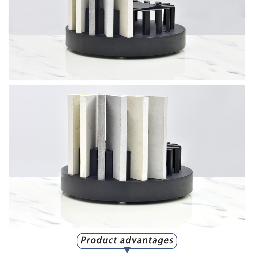 Custom Logo Desk Round Rotary Tile Display Rack Marble Stand  Showroom Stone Sample Display Stand