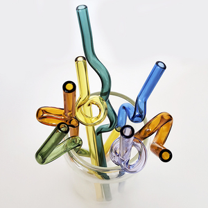 Ống hút thủy tinh xoắn với thiết kế dễ thương cong ống hút thủy tinh Borosilicate cho nước trái cây sữa nước giải khát đồ uống cà phê nóng bán - Product Image 6