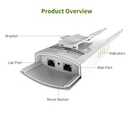 COMFAST CF-EW71 V2 Point d'Accès Sans Fil Extérieur Bi-bande 300 Mbps Répéteur Routeur Haute Puissance POE Certifié 1 An Vente Chaude