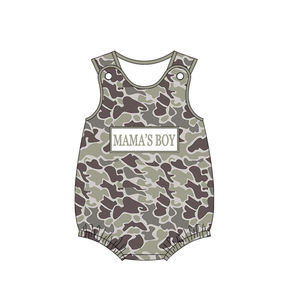 SR3906 Mono Personalizado para Bebé Niña con Estampado de Camuflaje Gris y Texto 'Mama's Girl', Mono sin Mangas al por Mayor, Conjunto Infantil - Product Image 3