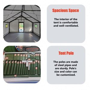 Chenya Custom <b>Frame</b> Africa Canopy Tent <b>Canvas</b> One Bedroom Four-Season Double Layers Camouflage Outdoor Waterproof 10 Persons - Product Image 5