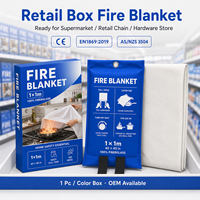 Couverture anti-feu pour cuisine 40*40 pouces, certifiée CE, en fibre de verre, emballage en PVC souple, boîte de vente au détail, emballage individuel