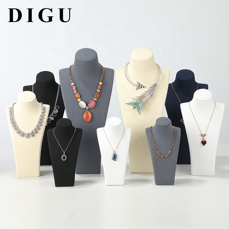 DIGU Luxury Black Microfiber Jewelry Display