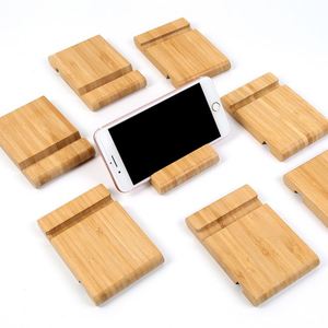 Support de téléphone portable en bois carré poli, support de bureau portable en bambou écologique, support universel pour téléphone portable - Product Image 1