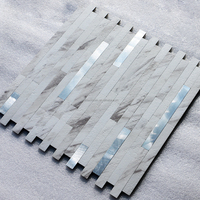 Motif de marbre or argent auto-adhésif Pvc mosaïque peler et coller carrelage pour cuisine mur dosseret salon douche projet