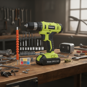 Perceuse sans fil Yetoza 20V avec batterie Li-Ion, chargeur, mandrin sans clé, vitesse variable, pour usage domestique - Product Image 2