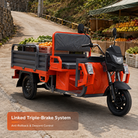 Tricycle électrique cargo à double usage 1000W, siège arrière pliable de 500kg pour le transport agricole ou la mobilité locale