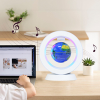 Globo Flotante Magnético con Rotación de 360°, Altavoz Bluetooth y Luz LED, Mapa del Mundo, Globo Flotante para Regalos Empresariales