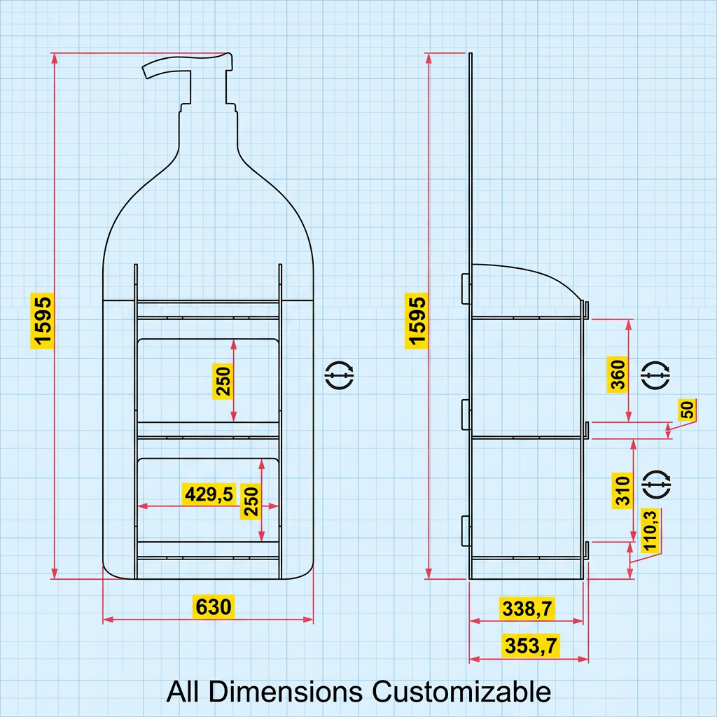 Custom POS Cardboard Floor Display Stand Retail Corrugated Supermarket Shelf Rack for Cos Body Wash Shampoo Shower Gel Skincare — view 4