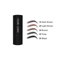 Kit de tampons et pochoirs pour sourcils 5 couleurs, résistant à l'eau, avec poudre de contour pour la ligne des cheveux, pour le modelage des sourcils, maquillage minéral, emballé en boîte avec échantillon gratuit