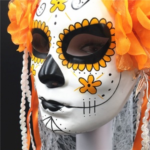 Poeticexist 2023 nuevo plástico Horror anónimo disfraz de <span class=keywords><strong>Halloween</strong></span> <span class=keywords><strong>cara</strong></span> completa máscara de fiesta mascarada para Mujeres para el Día de los muertos - Product Image 4