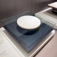 Table basse carrée élégante, design nordique épuré en MDF noir de qualité supérieure, pièce unique, pour l'intérieur du salon