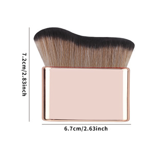 Single Makeup Brush Synthetic Hair Copper Ferrule Metal Handle <b>Foundation</b> Brush Face Use Large Wave Shape - Product Image 3