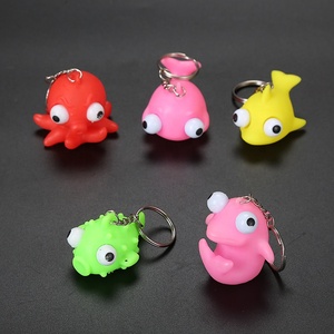 ของเล่นบีบสัตว์ทะเล PVC ขนาด 50 มม. ตาโปนออกได้ บรรจุในแคปซูล พวงกุญแจ ของเล่นคลายเครียดสำหรับเด็กอายุ 5 ถึง 7 ปี - Product Image 1