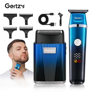 Set de Afeitado Profesional Recargable USB 2 en 1 para Hombre, Afeitadora y Recortadora de Lámina, para Uso en Hoteles y Hogares - Product Image 1