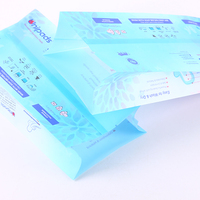 Emballage de serviettes hygiéniques en plastique, sacs en PE blancs avec soufflet latéral, personnalisés, écologiques, pour les soins féminins, OEM