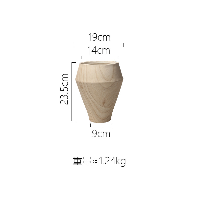 Ak465 original wood grain flowerpot with holes-no chassis