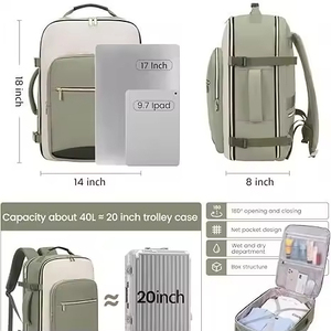 Nueva Mochila <span class=keywords><strong>de</strong></span> Viaje Impermeable Unisex <span class=keywords><strong>de</strong></span> Gran Capacidad, para Laptop, con Cubos <span class=keywords><strong>de</strong></span> Embalaje, Aprobada para Vuelo, como Equipaje <span class=keywords><strong>de</strong></span> Mano - Product Image 2