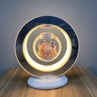 Lampe de table magnétique LED à lévitation avec fleurs préservées, cadeau pour la Saint-Valentin et Pâques