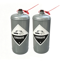 Origine Shandong. Bidons en acier laminé à froid de haute qualité de la marque HY, capacité 2,8 L, diamètre 13 cm/haut 31 cm, pour liquides d'extraction aurifère