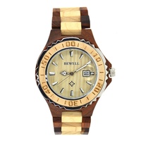 Personaliza Tu Propio Reloj de Marca, Relojes de Madera Resistentes al Agua de 3 ATM para Hombre, Reloj de Pulsera de Madera