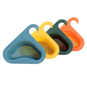 Drain Basket Household Punch-free Kitchen Vegetable Washing Multi-functional Pool Triangular Plastic Water Filter Rack - Product Image 1