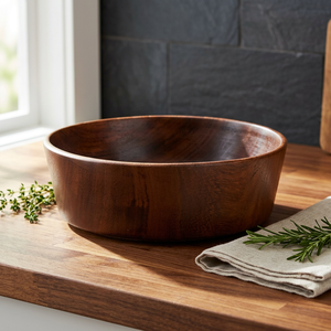 Cuencos para Ensalada de Madera de Acacia Real Pulida Estilo Vintage, para Servir Alimentos en el Hogar, Hotel, Restaurante, Ecológicos, Aptos para Lavavajillas, para Fiestas - Product Image 1