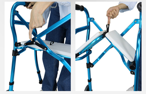 Медицинские ходунки и роллер для взрослых и пожилых людей, регулируемые по высоте, с удобными сиденьями и колесами - Product Image 5