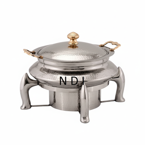 จานร้อนชุบนิกเกิลออกแบบได้ด้วยค้อนอุปกรณ์ทำอาหารบุฟเฟ่ต์ - Product Image 1