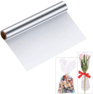 Clear Cellophane Flower Wrapping Paper Bouquet Wrap Transparent Roll Cellophane Bags Plastic Paper