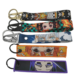 Bunte gewebte Patches Sublimation Gurtband Karabiner Anime Schlüssel anhänger Schlüssel riemen Anime Karabiner <span class=keywords><strong>Lanyard</strong></span> Schlüssel anhänger Schlüssel anhänger - Product Image 4