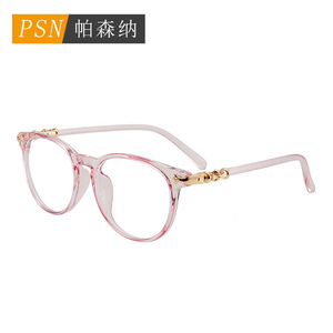 Psn Round Full Rim <b>Eyeglasses</b> Tr3626 Anti Blue Light Unisex Optical <b>Frames</b> Black Clear Lenses Cr-39 - Product Image 4
