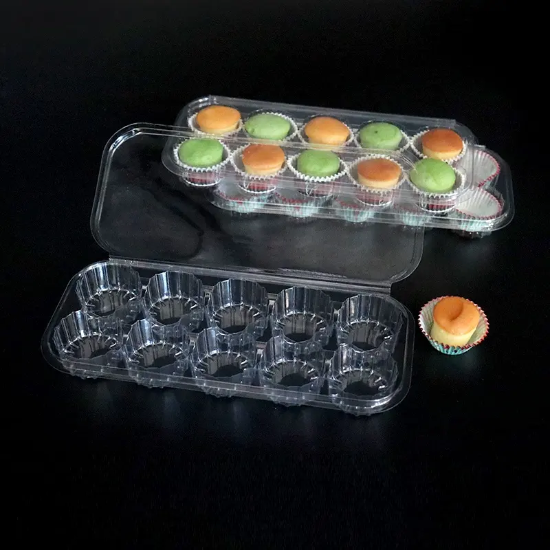 Cupcake Carriers-Hoge Tall Dome Clear Containers Dikke Plastic Wegwerp Opbergdozen 1 Dozijn/12 Cupcakes Doos Lade container