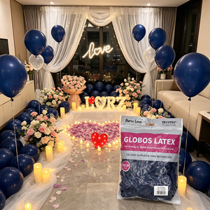 Palloncini in lattice Party Love da 30 cm blu scuro R12 per feste e decorazioni di compleanno - Product Image 6