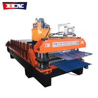 Máquina Automática para Fabricar Paneles de Techo Metálicos Trapezoidales y Corrugados de 5v, Máquina Perfiladora de Techo de Doble Capa