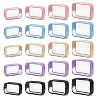 Pochette de voyage transparente en PVC portable et tendance pour poignée de sac, trousse de maquillage étanche avec fermeture éclair, rangement écologique DIY