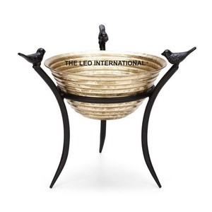 Tazón decorativo con diseño de forma de pájaro volador superior con marco de Color negro, accesorios creativos para el hogar de Metal de aluminio, tazón moderno - Product Image 1