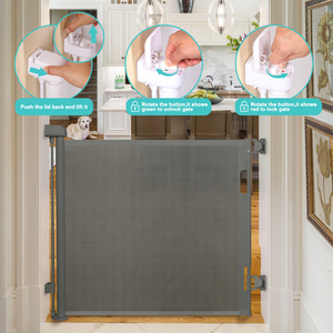 Porte anti-chute rétractable Maille de sécurité pour enfants Barrière pour animaux de compagnie Ensemble d'<span class=keywords><strong>escalier</strong></span> Porte de <span class=keywords><strong>protection</strong></span> - Product Image 4