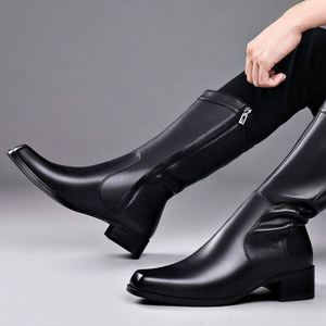 Men's Winter Ankle Work <b>Boots</b> Outdoor British Style Round Toe Leather Waterproof Breathable Fashionable Non Slip Warm <b>Boots</b> - Product Image 2
