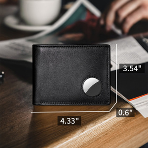 Men's Genuine Leather Tri-fold <b>Wallet</b> With <b>RFID</b> <b>Blocking</b> And AirTag Slot For Everyday Use - Product Image 4
