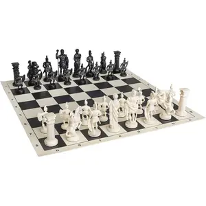 Tablero de ajedrez de vinilo de resina, juego de ajedrez Romano