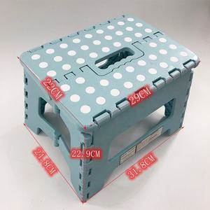 fold-type blue portable 9in plastic folding step stool foldable home outdoor travel