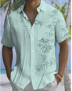 Chemise décontractée pour homme à manches courtes avec poche boutonnée, imprimé floral 3D dégradé hawaïen, anti-plis - Sélection de Marlo - Product Image 3