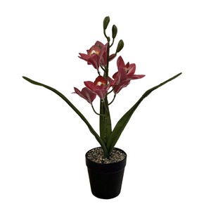 Bonsái artificial de Cymbidium Paulon de 38 cm de altura, planta en maceta, decoración para el hogar, sala de estar, adorno interior, flores de plástico - Product Image 5