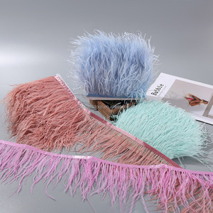 Múltiples Colores en Stock, Adorno de Encaje con Plumas de Avestruz de 8-10cm, 1 Capa, Flecos de Avestruz de Buena Calidad para Decoración de Vestidos Hechos a Mano - Product Image 2