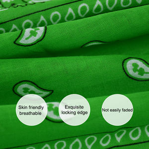 للبيع بالجملة شعار مخصص مطبوع بالتسام معاد تدويره قطن كلاسيكي مربع بيزلي باندانا مع شعار - Product Image 4