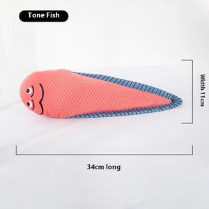 Saury Fish Cat Toy Soft Durable Catnip Arruga Sonido Squeak Bell Interior Interactivo Gatito Mordedura Resistente Dentición - Product Image 6